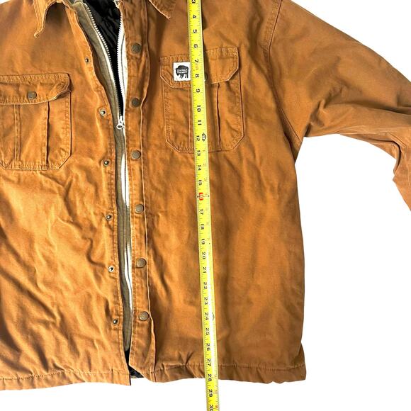 Buffalo Outdoors Men’s 2XL Brown Canvas Work Jacket w/ Gray Sweatshirt Hood - Picture 8 of 16